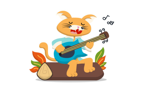 Cat Character Playing Guitar Embroidery Design Review