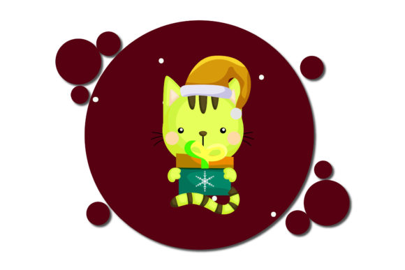 Cat Xmas Icon Graphic Design Review