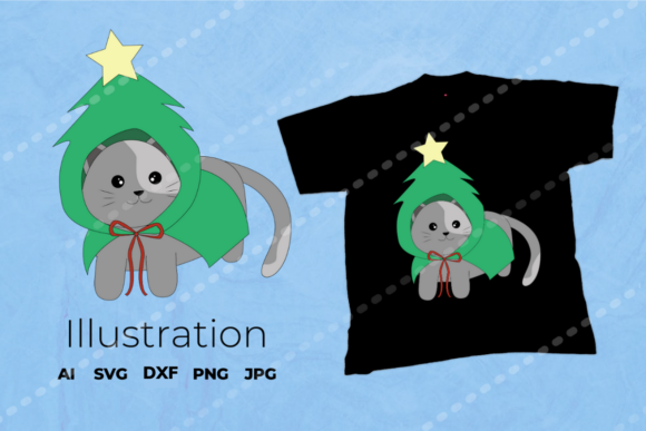 Christmas Cat Illustration Vector Review