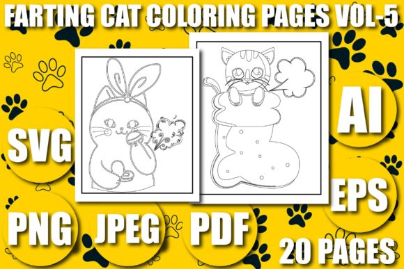 FARTING CAT KDP Coloring Pages Vol-5 Review