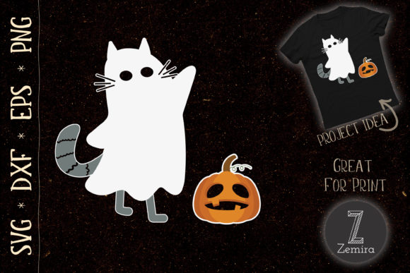Hocus Pocus Ghost Cat Pumpkin Halloween Embroidery