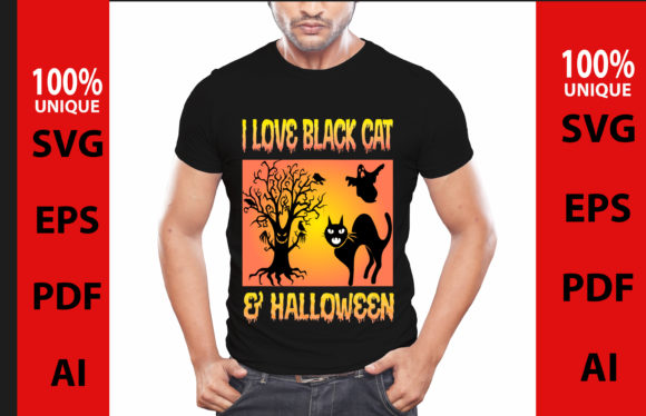 I Love Black Cat Halloween Design Review