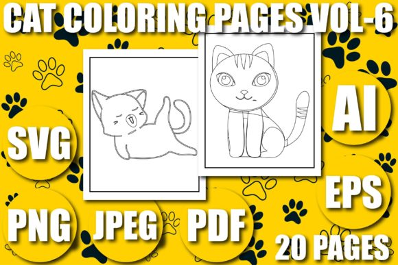 KDP CAT COLORING PAGES VOL-6 Review for Embroidery Projects